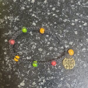 Colorful Beaded Bracelet with Unity Charm